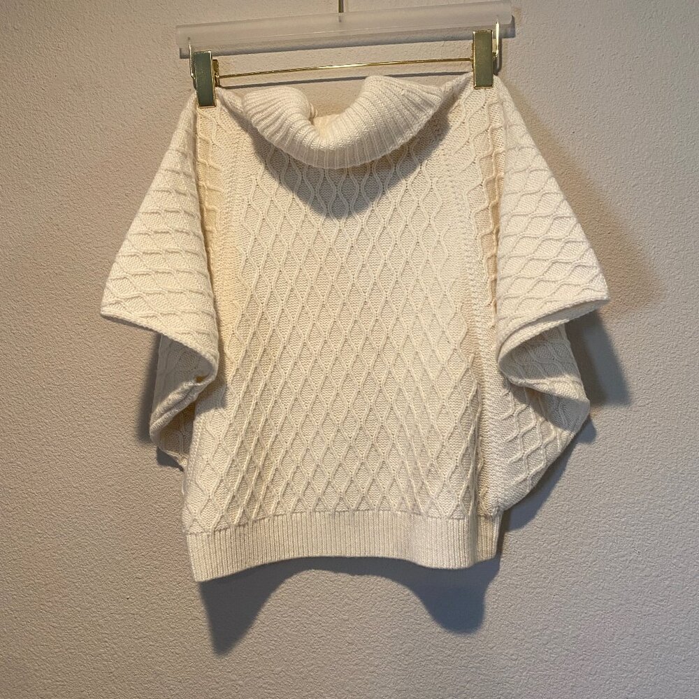 Janie and‎ Jack Girls Cream Knit Cape Poncho Size 7 Winter Sweater - Picture 2 of 4